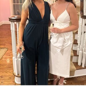 Lulus Plisse Be Mine Teal Green Plisse Wide-Leg Jumpsuit